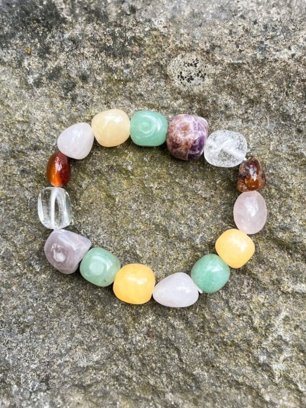 Multi Gemstone Nugget Stretch Bracelet | Handmade - Picture 6 of 6